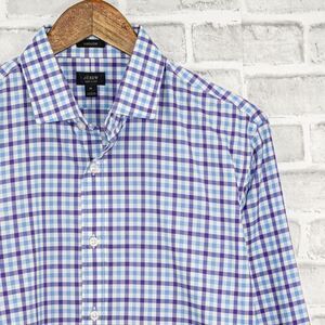 J.Crew Ludlow Button up Shirt Purple Blue Gingham Size Medium